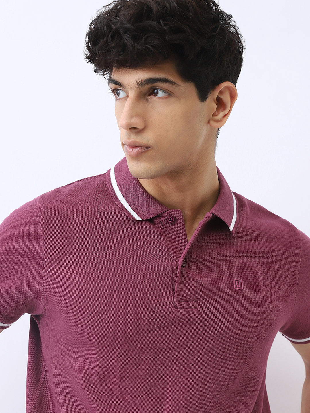 Men's Acai Berry Solid Regular Fit Half Sleeve Cotton Polo T-Shirt