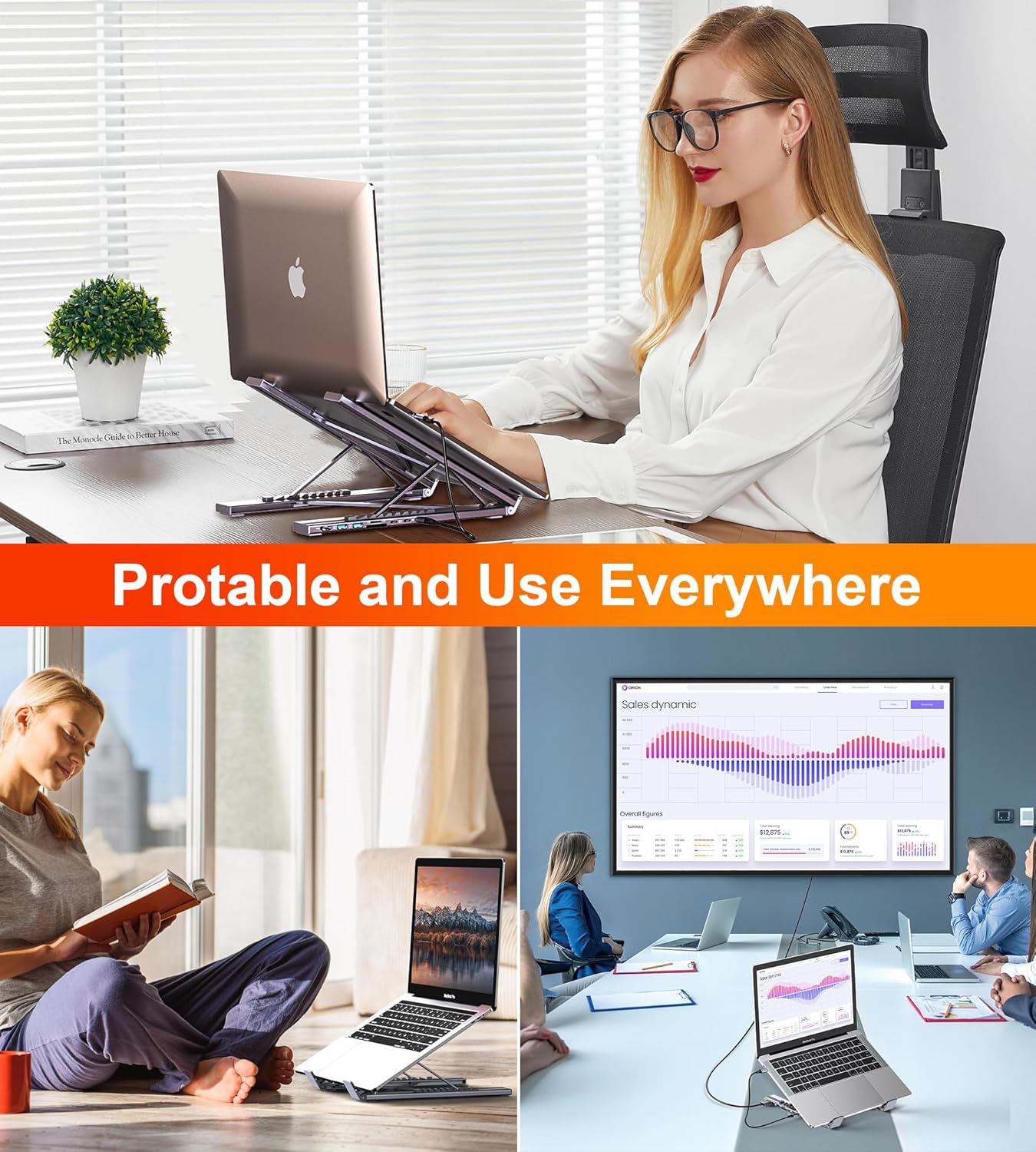 Ergonomic Foldable Laptop Riser