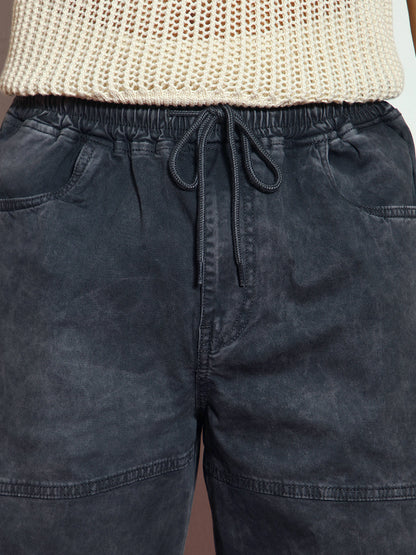 Men's Grey Loose Baggy Fit Travel Cargo Jeans With 8 Pockets Stretchable